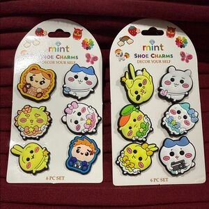 Mint Shoe Charms Set - Cute Animal Characters